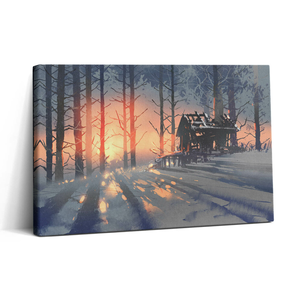 Tablou canvas 30x20 Peisaj de copaci de iarnă