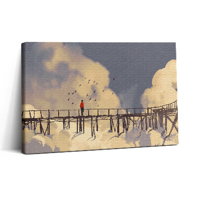 Tablou canvas 30x20 Bărbat pe podul vechi