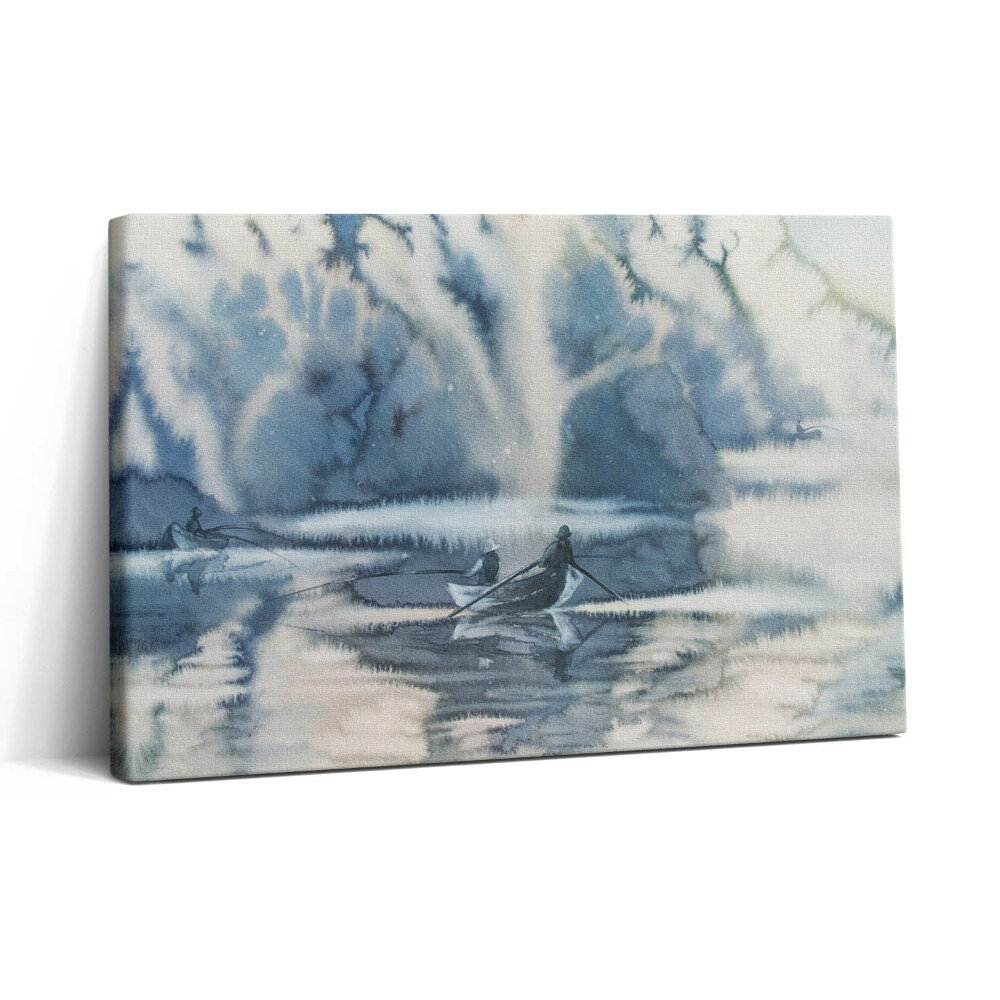 Tablou canvas 30x20 Pescar pe lac