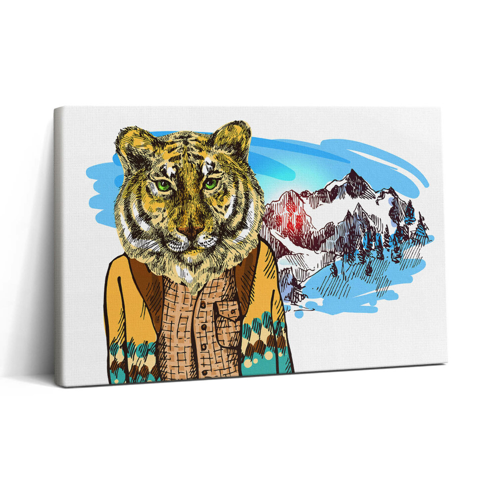 Tablou canvas 30x20 Tigru într-un pulover