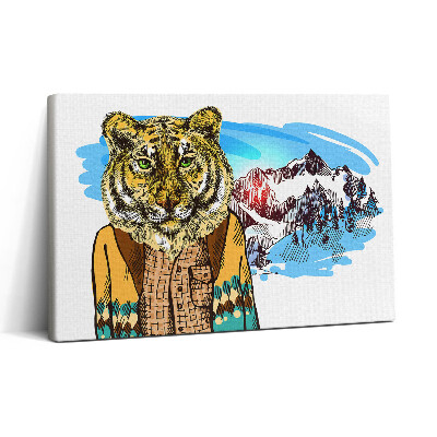 Tablou canvas 30x20 Tigru într-un pulover