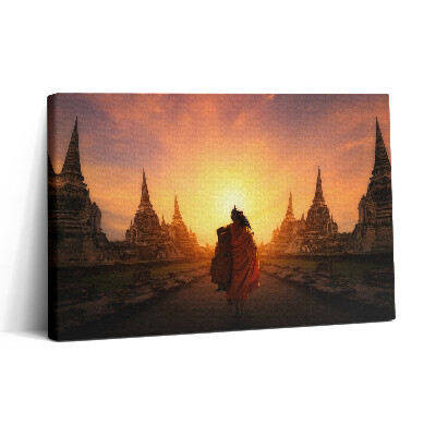 Tablou canvas 30x20 Templul și călugărul rătăcitor