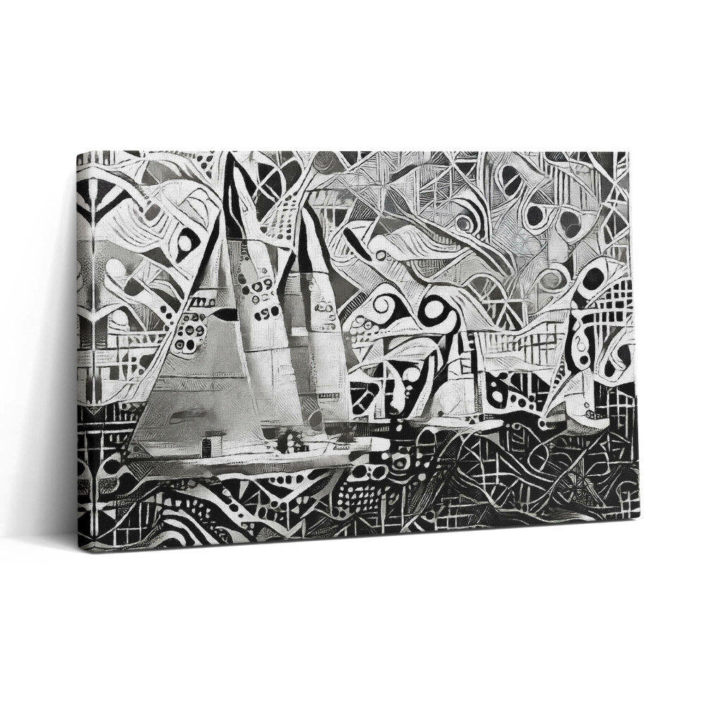 Tablou canvas 30x20 Rezumat al unei barci cu pânze pe mare