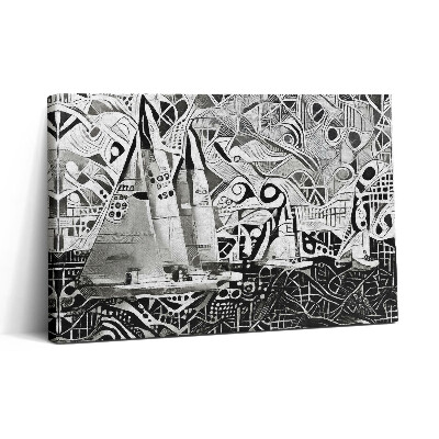 Tablou canvas 30x20 Rezumat al unei barci cu pânze pe mare