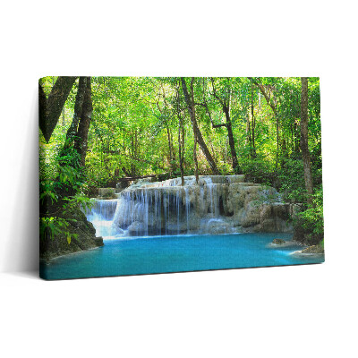 Tablou canvas 30x20 Peisaj de cascadă în pădure