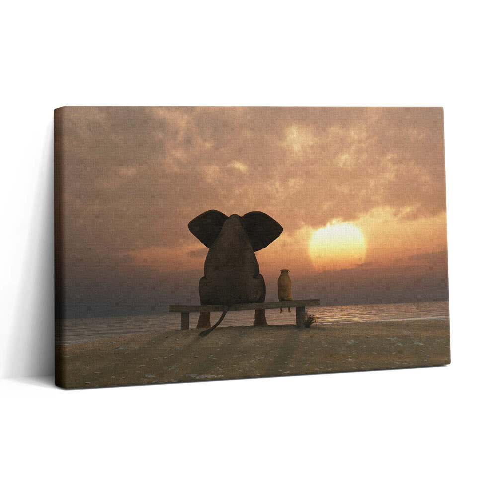 Tablou canvas 30x20 Animale și apus de soare