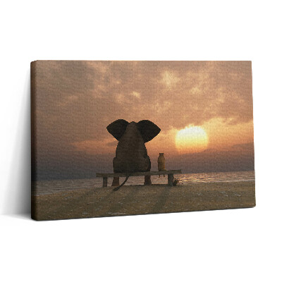 Tablou canvas 30x20 Animale și apus de soare