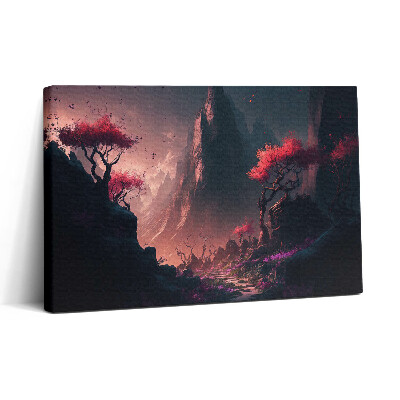 Tablou canvas 30x20 Pădure și munți magici