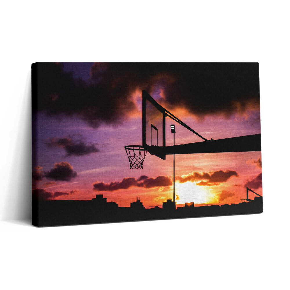 Tablou canvas 30x20 Baschetul și apusul soarelui