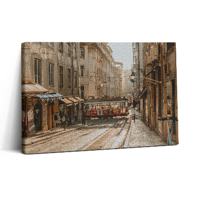 Tablou canvas 30x20 Vedere a Lisabonei și a tramvaiului