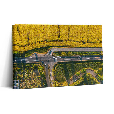 Tablou canvas 30x20 Câmpuri fotografiate de o dronă în Poznań