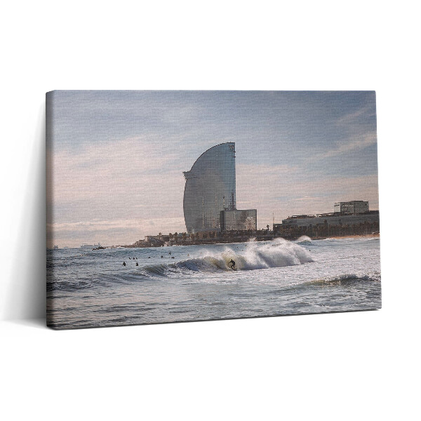 Tablou canvas 30x20 Surfer din Barcelona