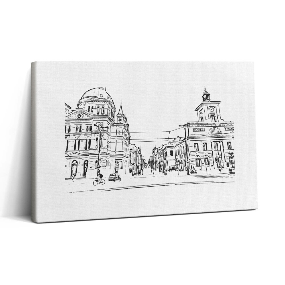 Tablou canvas 30x20 Ilustrație a orașului vechi Poznań