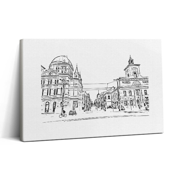 Tablou canvas 30x20 Ilustrație a orașului vechi Poznań
