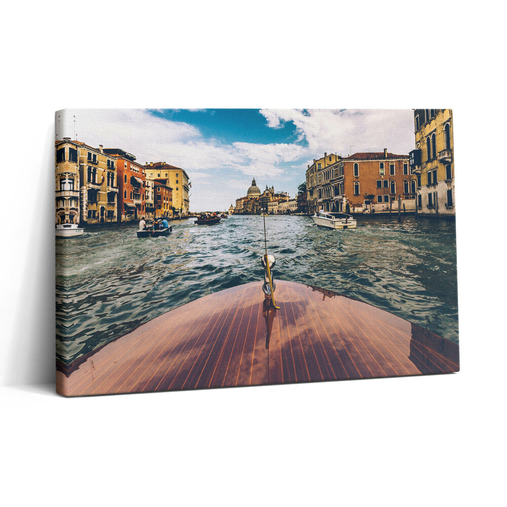 Tablou canvas 30x20 Barcă cu motor pe râu