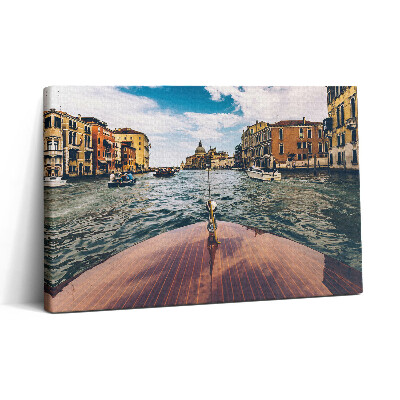 Tablou canvas 30x20 Barcă cu motor pe râu