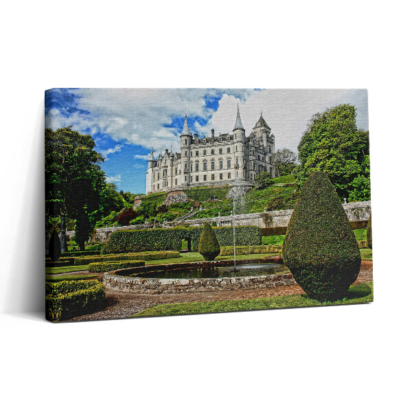 Tablou canvas 30x20 Castel cu grădină în Scoția