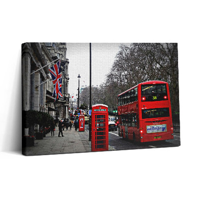 Tablou canvas 30x20 Autobuz și cabină telefonică englezească