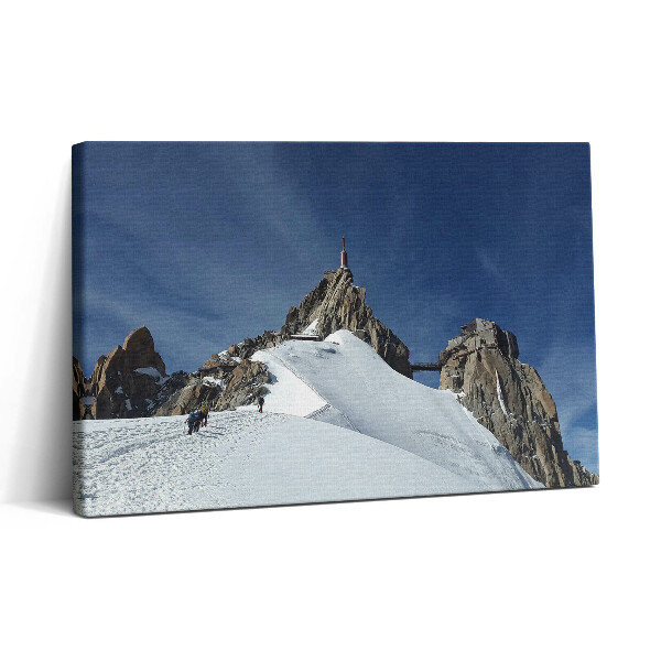 Tablou canvas 30x20 Vârful muntelui iarna