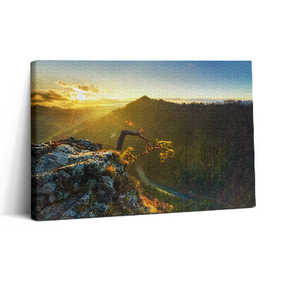 Tablou canvas 30x20 Apus de soare peste munți