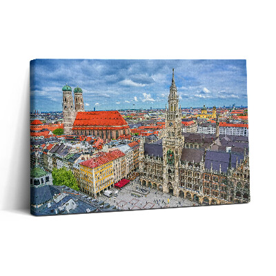 Tablou canvas 30x20 Primăria de pe Marienplatz din München