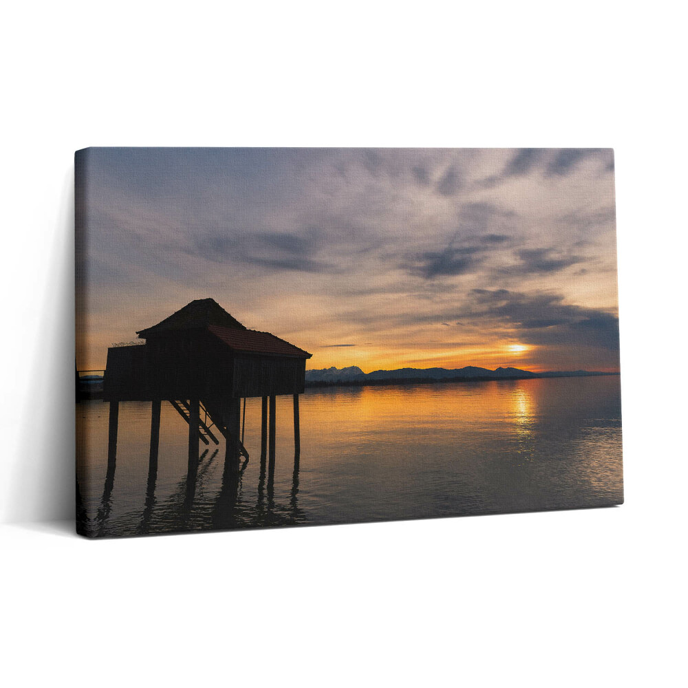 Tablou canvas 30x20 Apus de soare peste Lacul Constanța