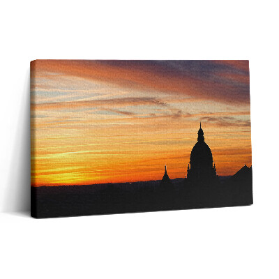 Tablou canvas 30x20 Clădire la apus
