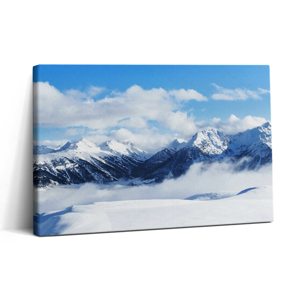 Tablou canvas 30x20 Panoramă a munților de iarnă din Alpii francezi