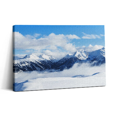 Tablou canvas 30x20 Panoramă a munților de iarnă din Alpii francezi