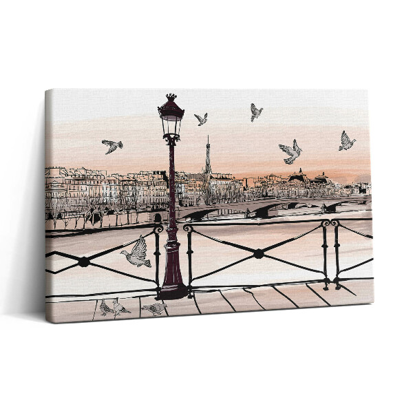 Tablou canvas 30x20 Apus de soare pe Sena