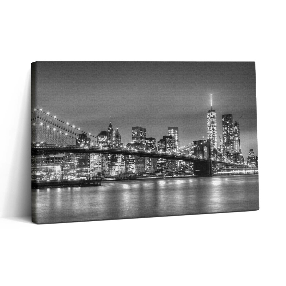 Tablou canvas 30x20 Podul Brooklyn din New York noaptea