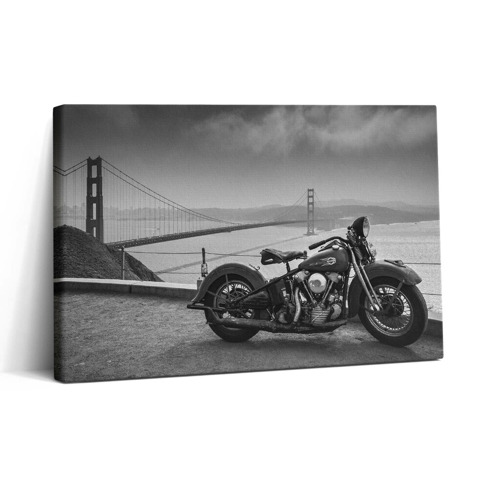 Tablou canvas 30x20 Motocicleta și Podul Golden Gate