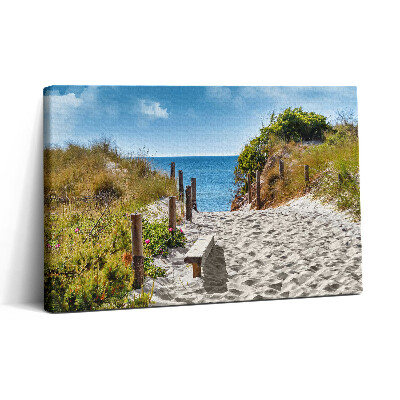 Tablou canvas 30x20 Drum nisipos spre plajă și mare