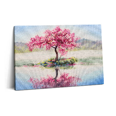 Tablou pe pânză 60x40 Mozaic care înfățișează un copac înflorit al îndrăgostiților
