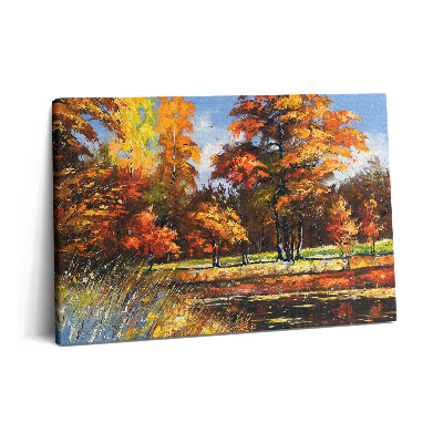 Tablou pe pânză 60x40 Toamna pictată și râul