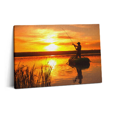 Tablou pe pânză 60x40 Pescarul și apusul soarelui
