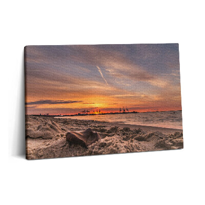 Tablou pe pânză 60x40 Apus de soare peste plajă