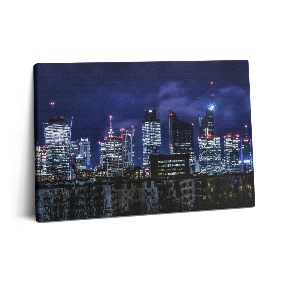 Tablou pe pânză 60x40 Clădirile orașului noaptea