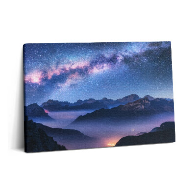 Tablou pe pânză 60x40 Cer înstelat peste munți