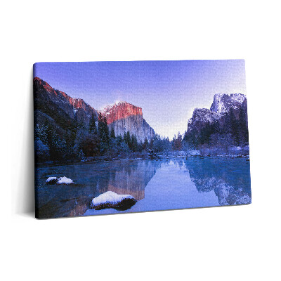 Tablou pe pânză 60x40 Peisaj lacustru de iarnă