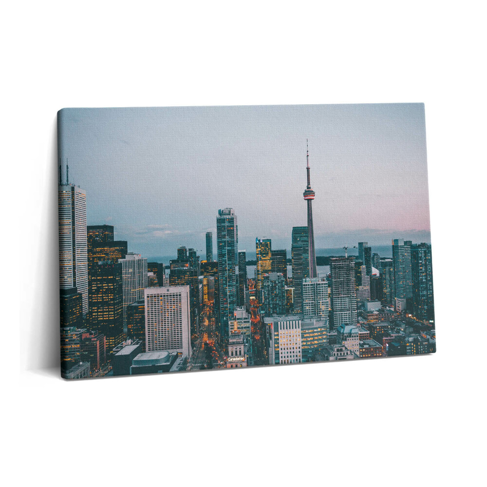 Tablou pe pânză 60x40 Panorama orașului seara