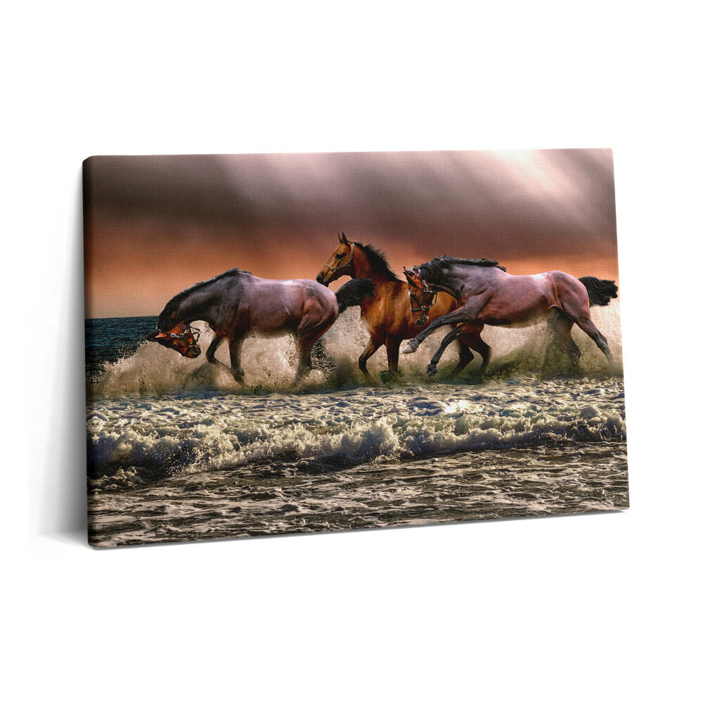 Tablou pe pânză 60x40 Caii au căzut în apă
