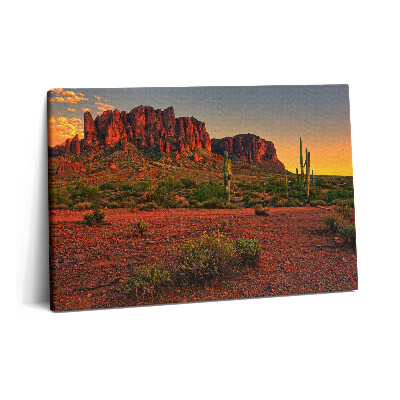 Tablou pe pânză 60x40 Apus de soare cu un munte în Phoenix, Arizona
