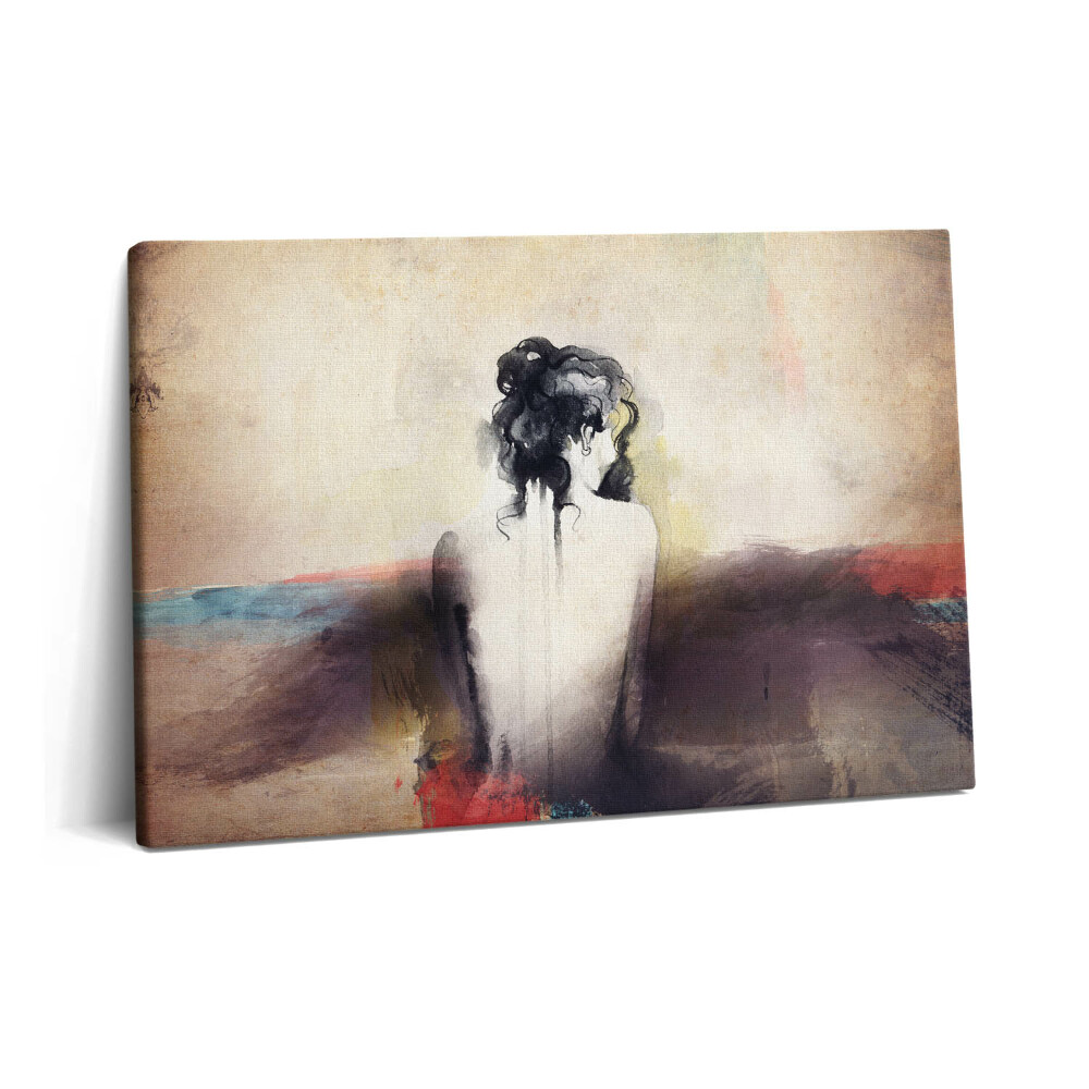 Tablou pe pânză 60x40 Acuarelă abstractă - portret de femeie