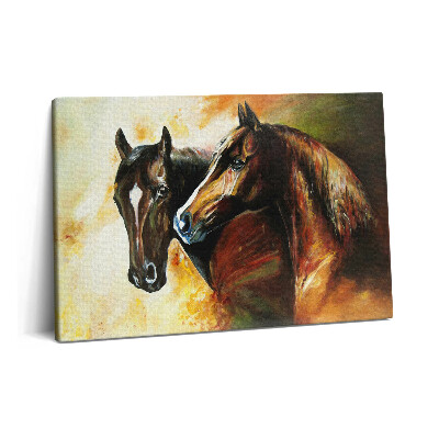 Tablou pe pânză 60x40 Doi cai pictați cu acuarele