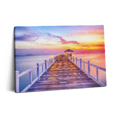 Tablou pe pânză 60x40 Podul împădurit din port