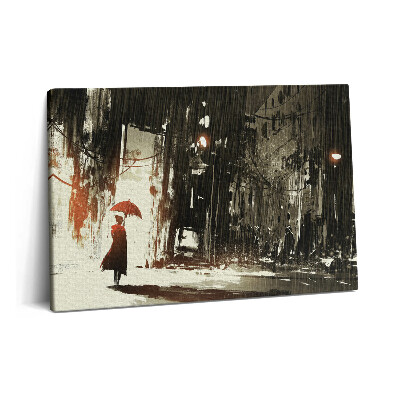 Tablou pe pânză 60x40 Femeie pictată cu umbrelă