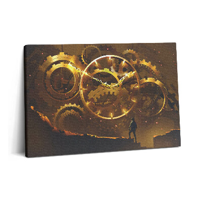 Tablou pe pânză 60x40 Ilustrație a unui mecanism de ceas de aur