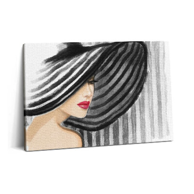 Tablou pe pânză 60x40 Femeie cu pălărie