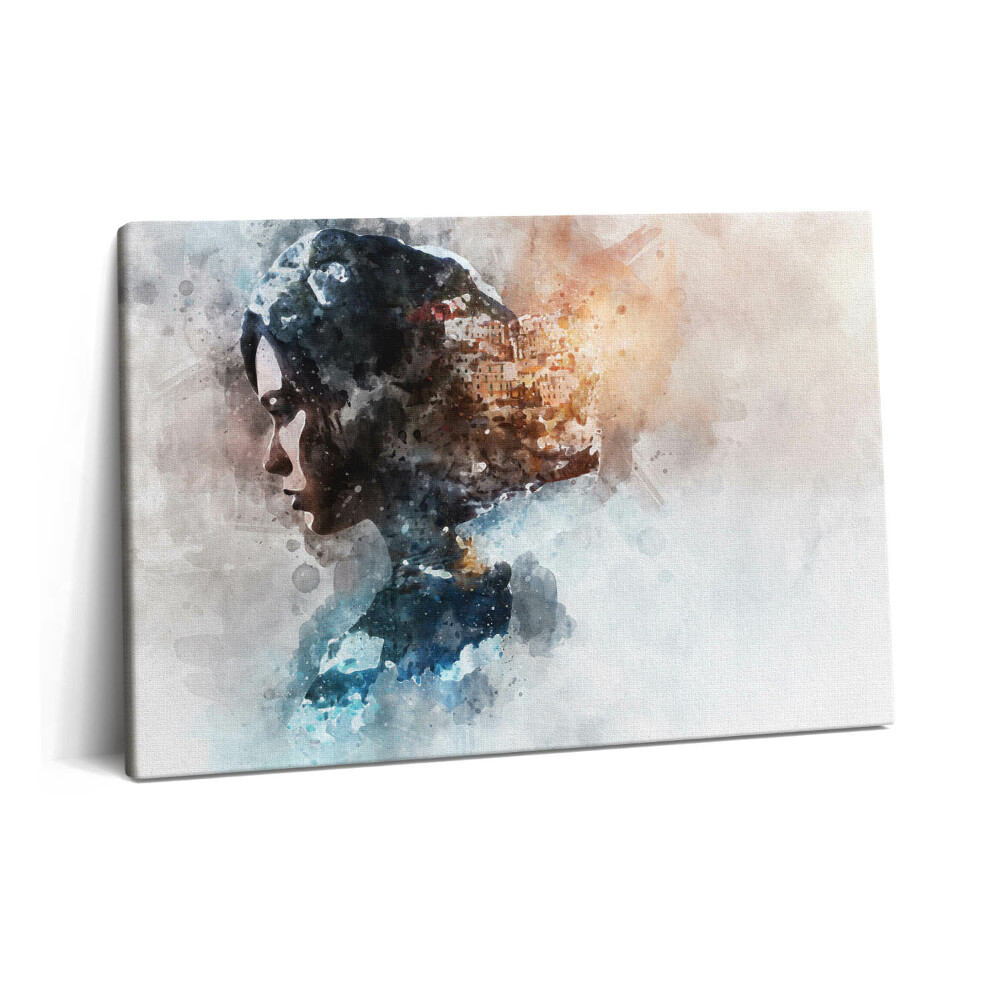 Tablou pe pânză 60x40 Portret de femeie pictat abstract